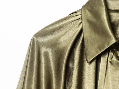 Blouson femme froncé à coupe ample, col rabattu et zip