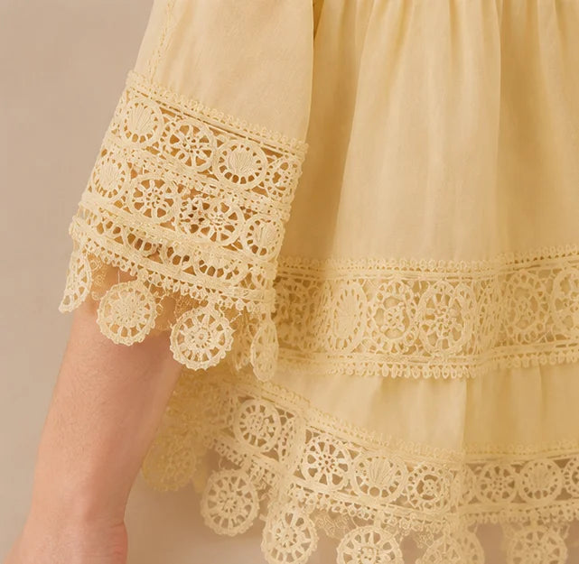 Robe longue élégante en viscose jaune