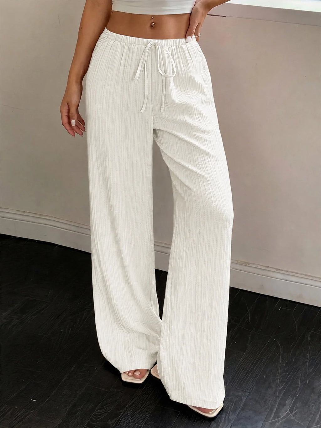Pantalon large uni élégant et polyvalent pour femme