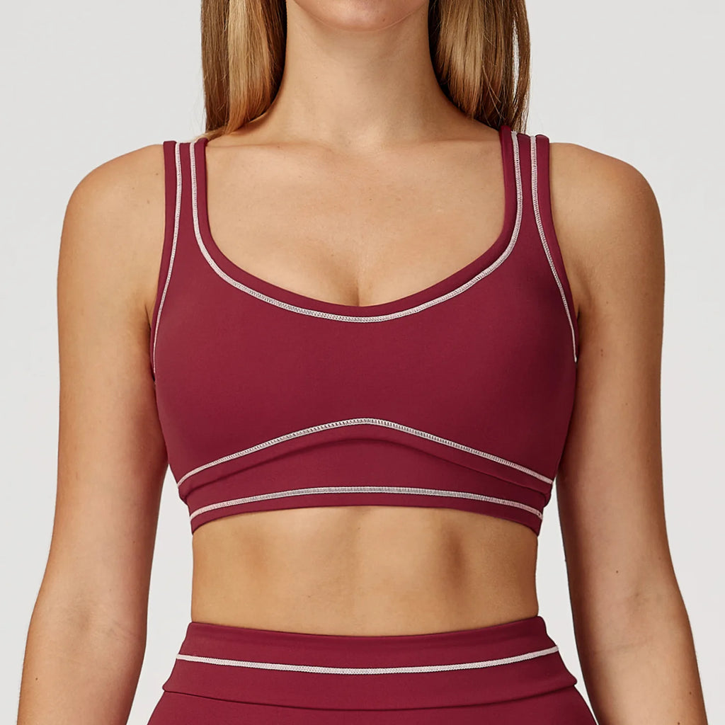 Soutien-gorge de sport sexy pour femme, brassière de yoga élastique antichoc, haut de course, entraînement de gym, sous-vêtement de sport push-up, dos nu, respirant, crop top