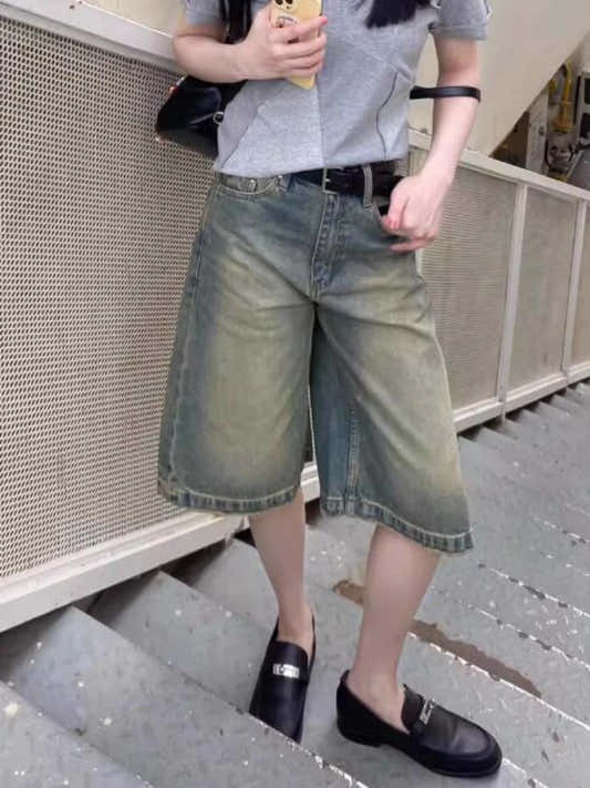 Shorts en Jean Femme Chic - Taille Haute, Style Coréen, Idéal pour Étudiantes