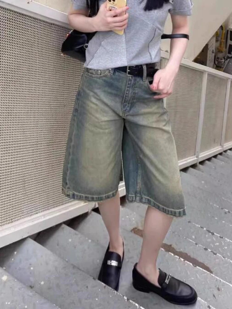 Shorts en Jean Femme Chic - Taille Haute, Style Coréen, Idéal pour Étudiantes