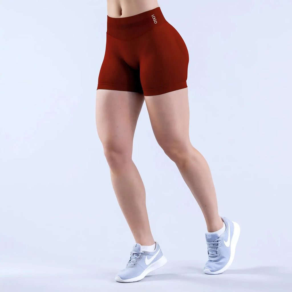 Shorts de yoga pour femmes, sans couture, taille haute, séchage rapide, haute élasticité, effet push-up, color block, pour la gym, le fitness et la course à pied