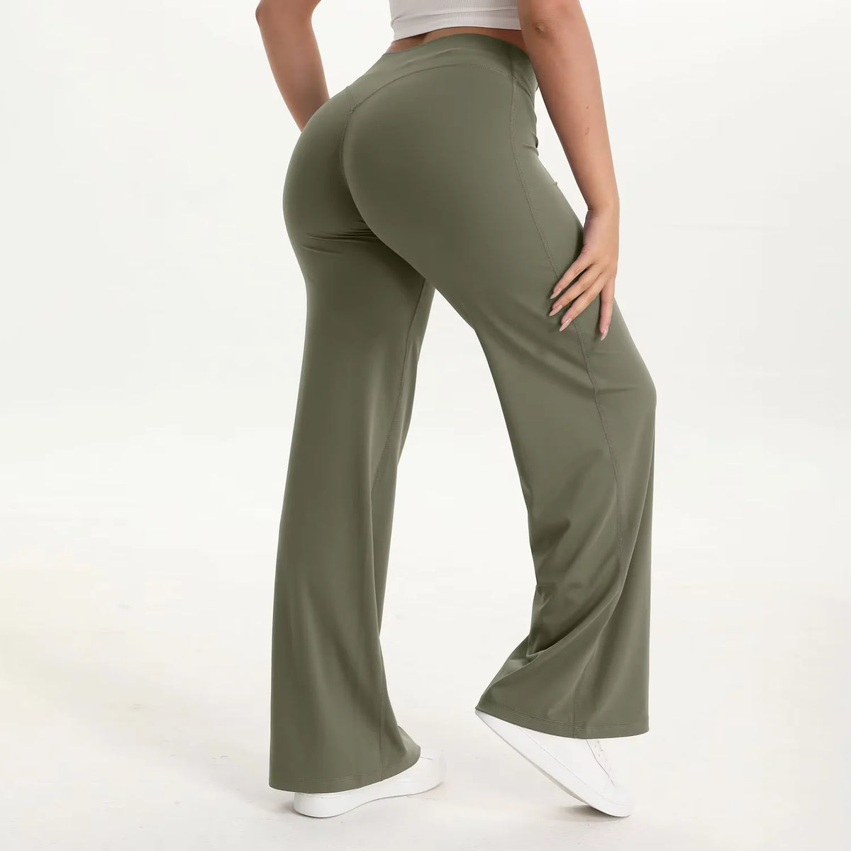 NCLAGEN Pantalon de yoga SoftMotion à jambe droite pour femme, leggings de sport taille haute, sensation seconde peau, pour la gym, le Pilates et la course à pied
