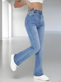 Nouveaux jeans chauds pour femmes minceur style européen et américain décontracté polyvalent taille haute pantalon en Denim lavé pour les femmes