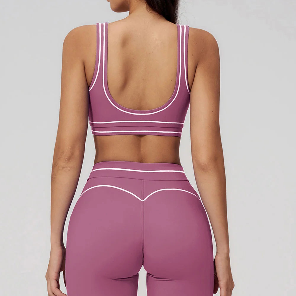Soutien-gorge de sport sexy pour femme, brassière de yoga élastique antichoc, haut de course, entraînement de gym, sous-vêtement de sport push-up, dos nu, respirant, crop top
