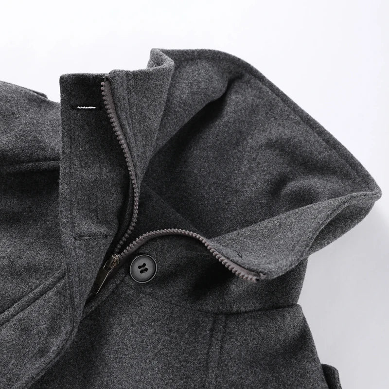 Manteau en laine femme, coupe ample, fermeture zippée et poches