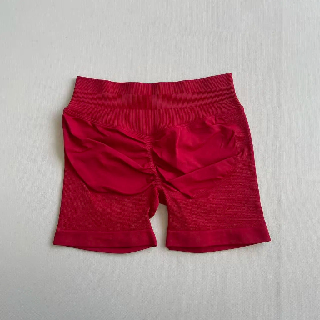 Shorts de yoga pour femmes, sans couture, taille haute, séchage rapide, haute élasticité, effet push-up, color block, pour la gym, le fitness et la course à pied