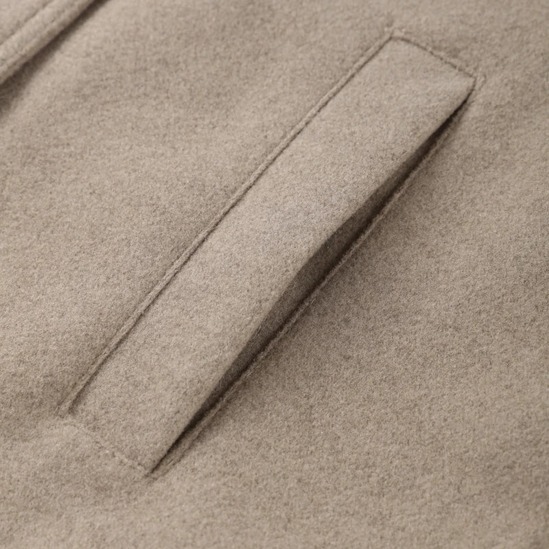 Manteau en laine femme, coupe ample, fermeture zippée et poches