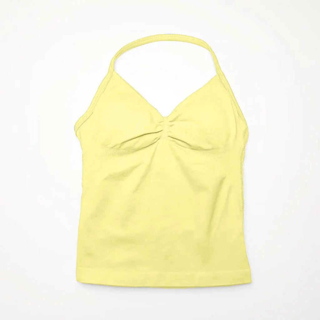 NCLAGEN Impact Longline Strappy Top Sports Yoga Vest Women's Fitness Tank Top Gym Beautiful Open Back Bra Running Workout Halter