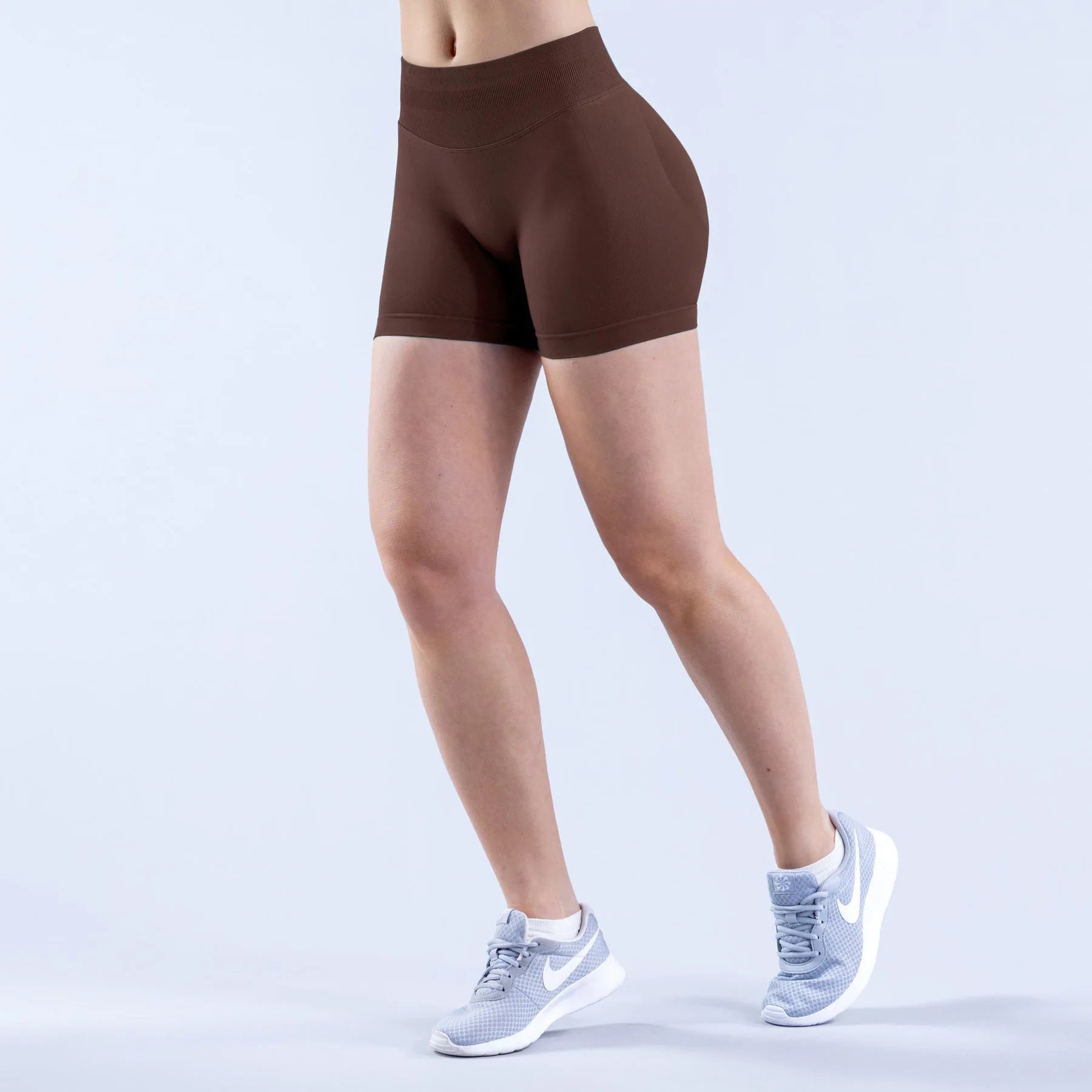 Shorts de yoga pour femmes, sans couture, taille haute, séchage rapide, haute élasticité, effet push-up, color block, pour la gym, le fitness et la course à pied