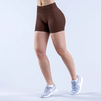 Shorts de yoga pour femmes, sans couture, taille haute, séchage rapide, haute élasticité, effet push-up, color block, pour la gym, le fitness et la course à pied