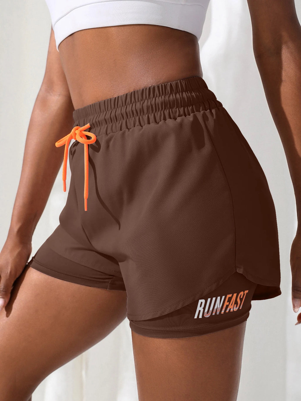 Short de Yoga taille haute pour femmes, avec contrôle de proximité élastique, short de course, faux pantalon deux pièces