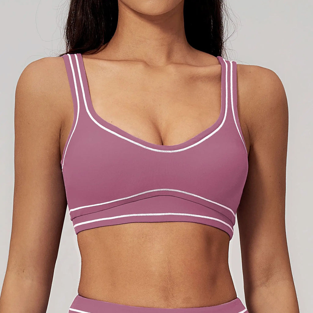 Soutien-gorge de sport sexy pour femme, brassière de yoga élastique antichoc, haut de course, entraînement de gym, sous-vêtement de sport push-up, dos nu, respirant, crop top
