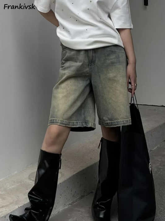 Shorts en Jean Femme Chic - Taille Haute, Style Coréen, Idéal pour Étudiantes