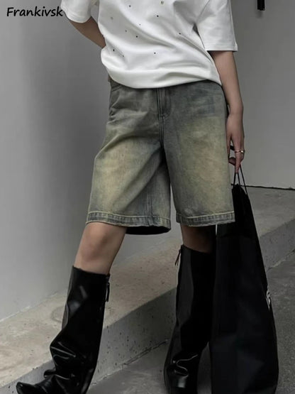 Shorts en Jean Femme Chic - Taille Haute, Style Coréen, Idéal pour Étudiantes