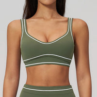 Soutien-gorge de sport sexy pour femme, brassière de yoga élastique antichoc, haut de course, entraînement de gym, sous-vêtement de sport push-up, dos nu, respirant, crop top