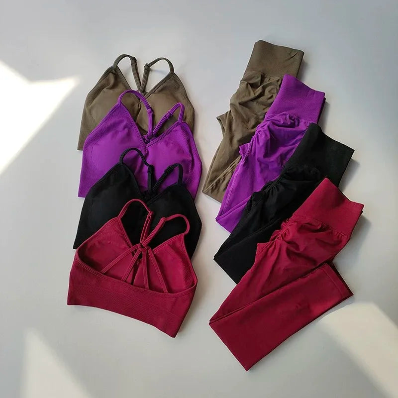 Ensemble Sport Femme Taille Haute Push-Up – Brassière & Legging