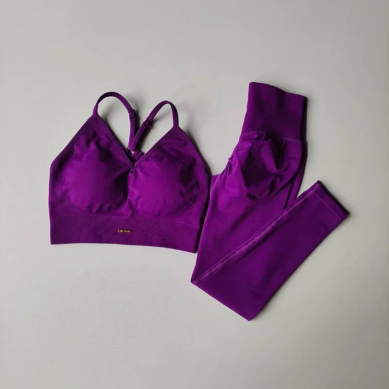 Ensemble Sport Femme Taille Haute Push-Up – Brassière & Legging