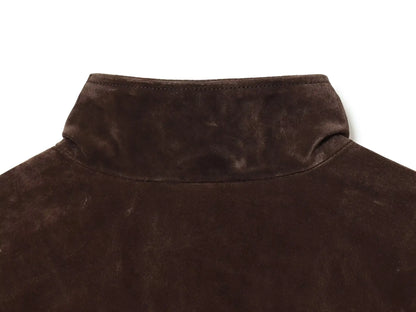 Veste zippée femme marron à col montant, coupe slim et poches