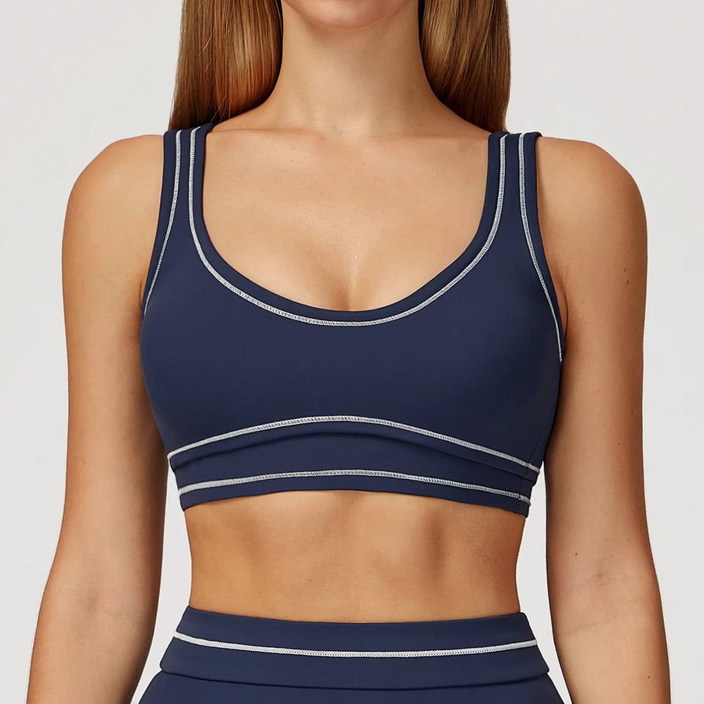 Soutien-gorge de sport sexy pour femme, brassière de yoga élastique antichoc, haut de course, entraînement de gym, sous-vêtement de sport push-up, dos nu, respirant, crop top