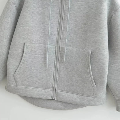 Veste à capuche femme zippée, coupe ample et poches