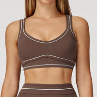 Soutien-gorge de sport sexy pour femme, brassière de yoga élastique antichoc, haut de course, entraînement de gym, sous-vêtement de sport push-up, dos nu, respirant, crop top