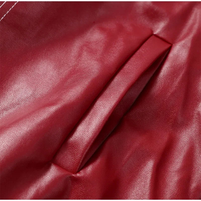 Veste courte matelassée bordeaux femme, col tailleur et zip