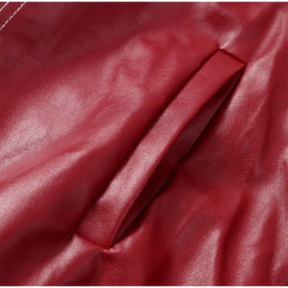 Veste courte matelassée bordeaux femme, col tailleur et zip
