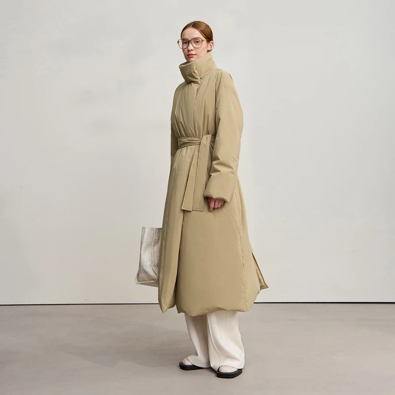 Doudoune femme longue AMII hiver 2025 chaude et élégante