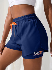 Short de Yoga taille haute pour femmes, avec contrôle de proximité élastique, short de course, faux pantalon deux pièces