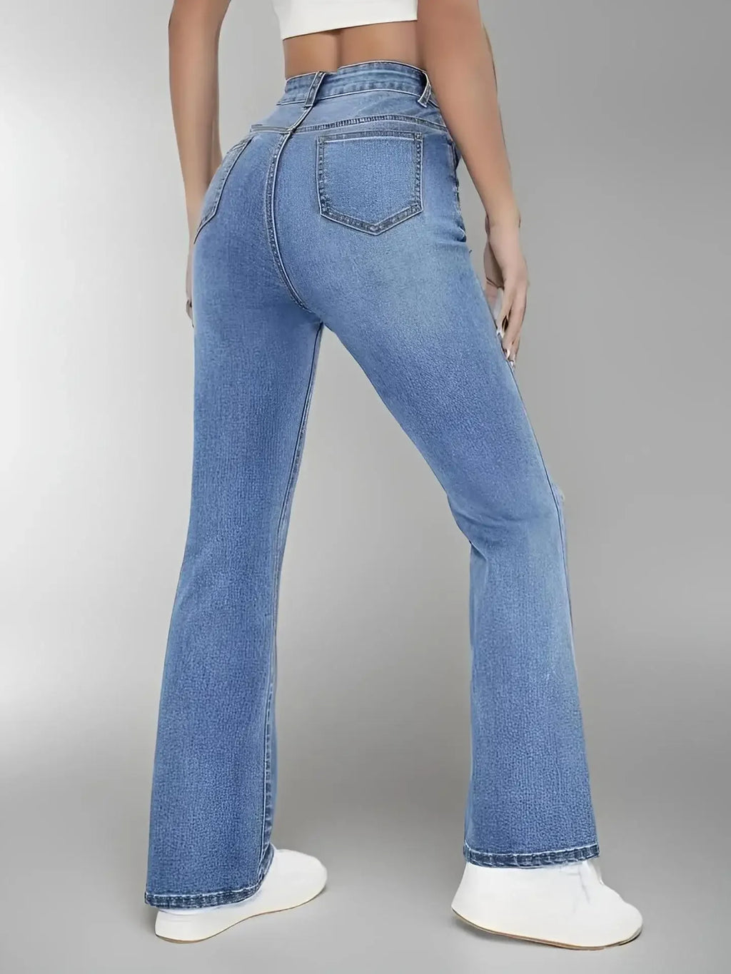 Nouveaux jeans chauds pour femmes minceur style européen et américain décontracté polyvalent taille haute pantalon en Denim lavé pour les femmes