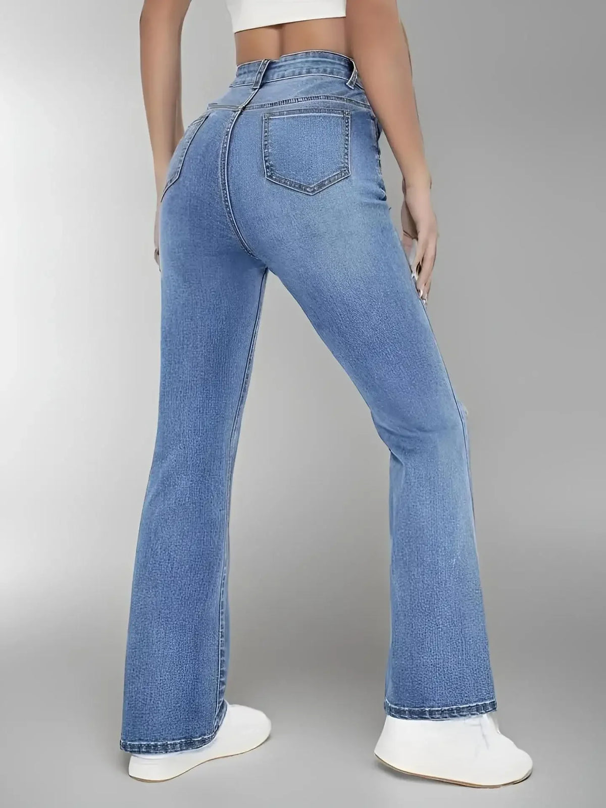 Nouveaux jeans chauds pour femmes minceur style européen et américain décontracté polyvalent taille haute pantalon en Denim lavé pour les femmes