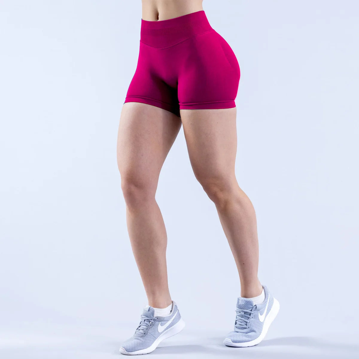 Shorts de yoga pour femmes, sans couture, taille haute, séchage rapide, haute élasticité, effet push-up, color block, pour la gym, le fitness et la course à pied