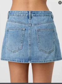 Jupe Courte en Jean Femme Taille Mi-Haute – Coupe Ajustée Élastique