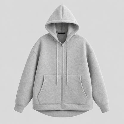 Veste à capuche femme zippée, coupe ample et poches