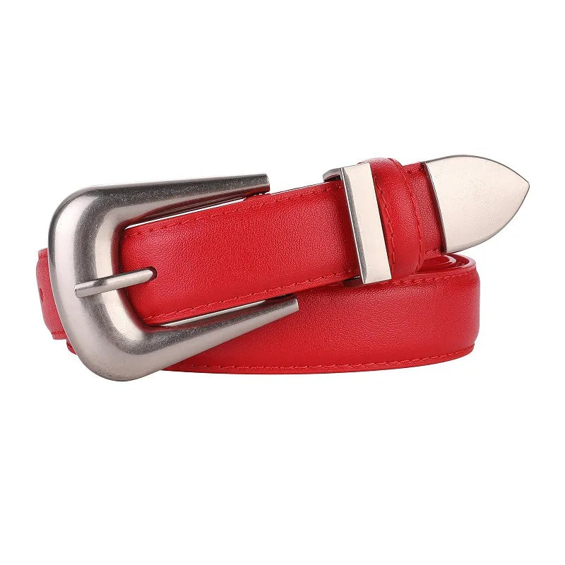 Ceinture en cuir véritable pour femme, cuir bordeaux avec structure en métal doré, mode décontractée de luxe, environnement pour robes en jean