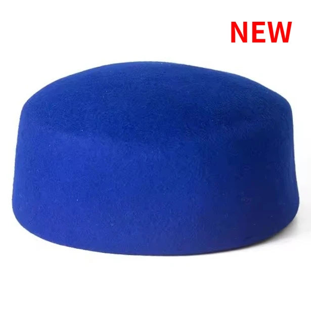 Chapeau Fedora en feutre à calotte rigide vintage pour femmes, 100% laine, béret plat, chapeau de mariage, fascinateur, chapeau de cocktail classique, chapeau pillbox