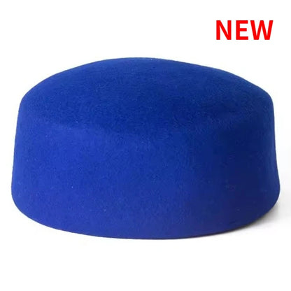 Chapeau Fedora en feutre à calotte rigide vintage pour femmes, 100% laine, béret plat, chapeau de mariage, fascinateur, chapeau de cocktail classique, chapeau pillbox