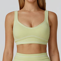 Soutien-gorge de sport sexy pour femme, brassière de yoga élastique antichoc, haut de course, entraînement de gym, sous-vêtement de sport push-up, dos nu, respirant, crop top