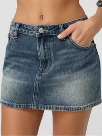 Jupe Courte en Jean Femme Taille Mi-Haute – Coupe Ajustée Élastique