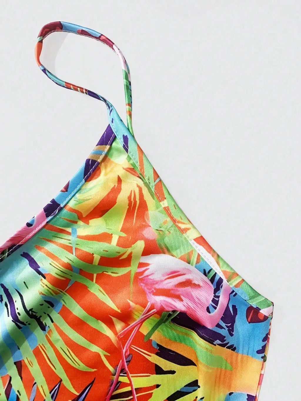 Mini robe à col en v pour femmes, imprimé Tropical, robe de plage de vacances Sexy, robe de soirée d'été fluide pour femmes