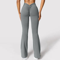 Mode Micro corne Leggings femmes v-back taille pantalons de sport taille haute Push Up fesses pantalons de sport solide mince Leggings décontractés