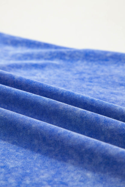 Tissu coton bleu ciel, texture chinée du t-shirt