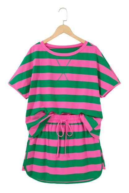 Yellow striped 2-piece athletic set for summer