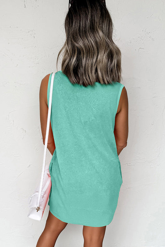 Robe mini verte Élégante avec poches