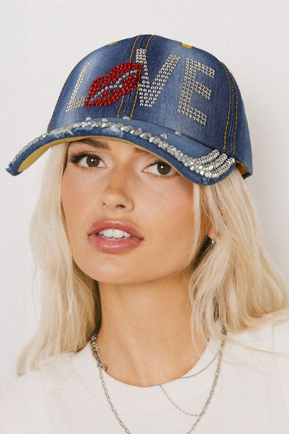 Casquette en Denim Chic Incontournable avec Strass