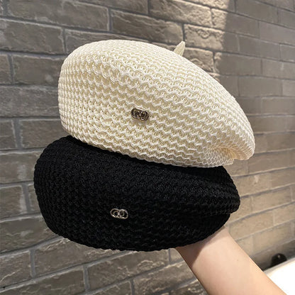 Béret d'été au crochet ajouré pour femme – vue 1