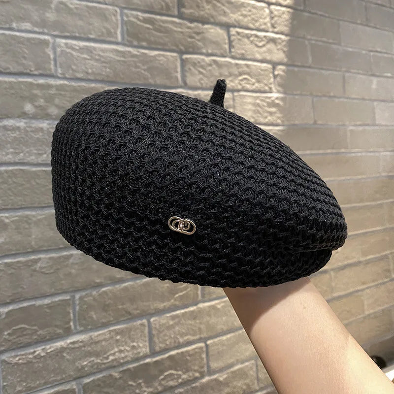 Béret d'été au crochet ajouré pour femme – vue 4