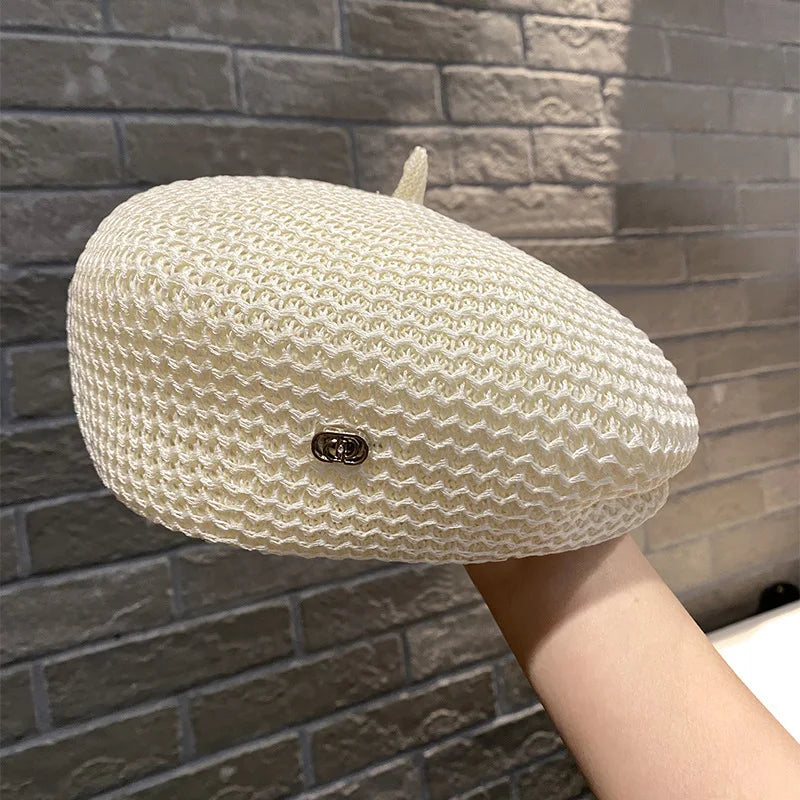 Béret d'été au crochet ajouré pour femme – vue 5